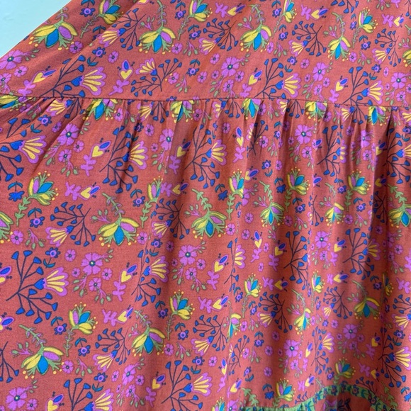 Natural Life Tiered Maxi Dress Floral Long Sleeve Boho XL - Picture 4 of 8